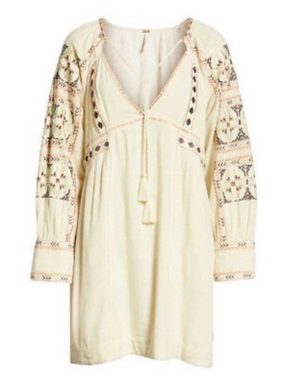 Free People “All My Life” Embroidered Oversized Swing Dress Size Small